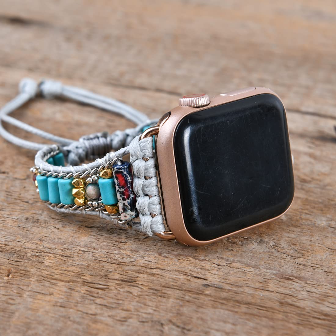 YGLINE Beaded Bracelet Compatible for Apple Watch Band 38mm 40mm 41mm,Handmade Wrap Strap for iWatch Bands Replacement