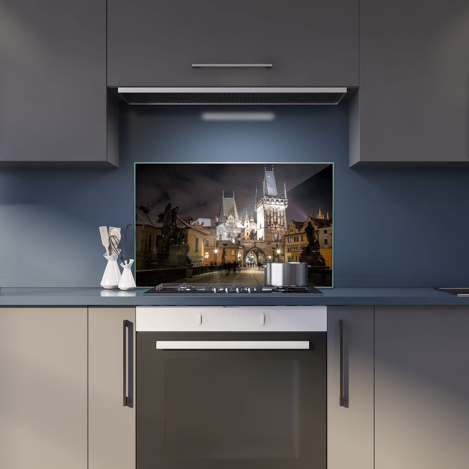 Piastra di copertura per piano cottura in ceramica 1 pezzo 80x52 Retro nero copertura alzatina in