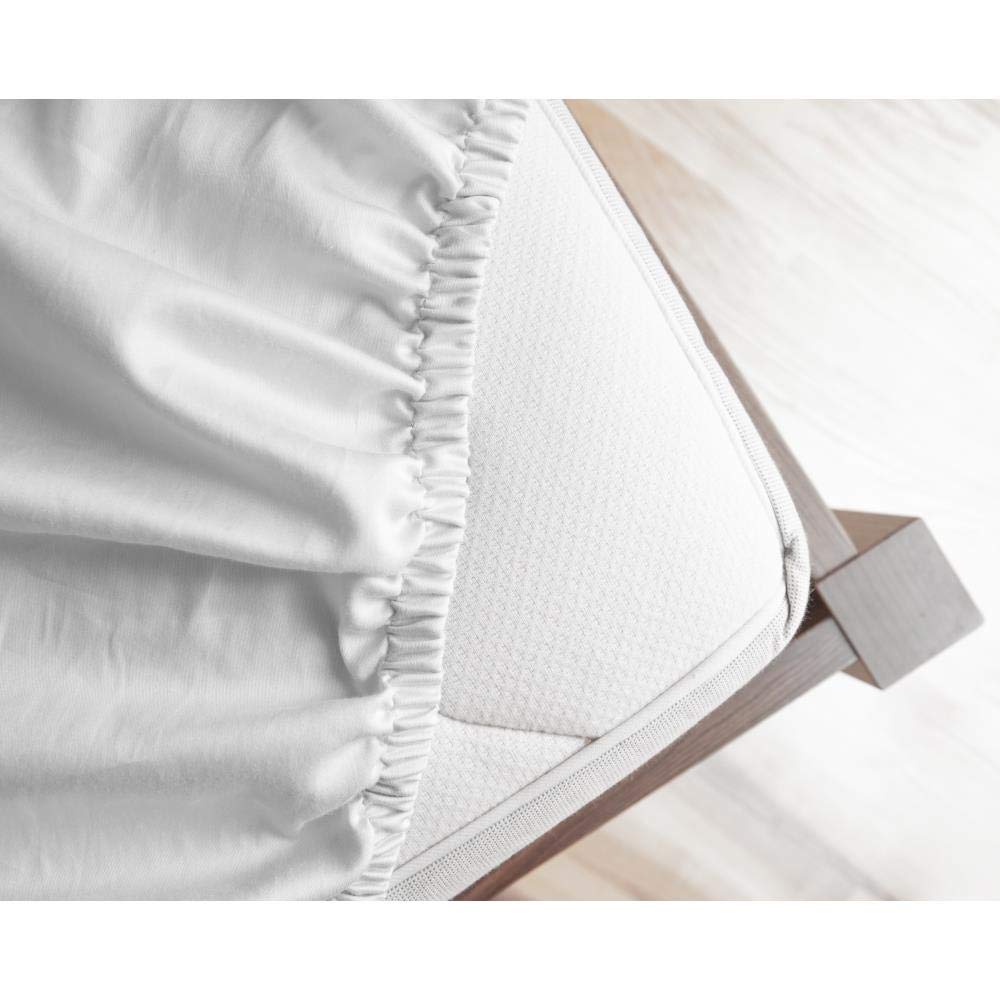Hoeslaken Topper 100% Katoen-Satijn, Zacht als Zijde, Kreukvrij met Perfecte Pasvorm, Voor Standaard Toppers 10 tot 12 cm, Creme, Tweepersoons, 140 x 200 cm