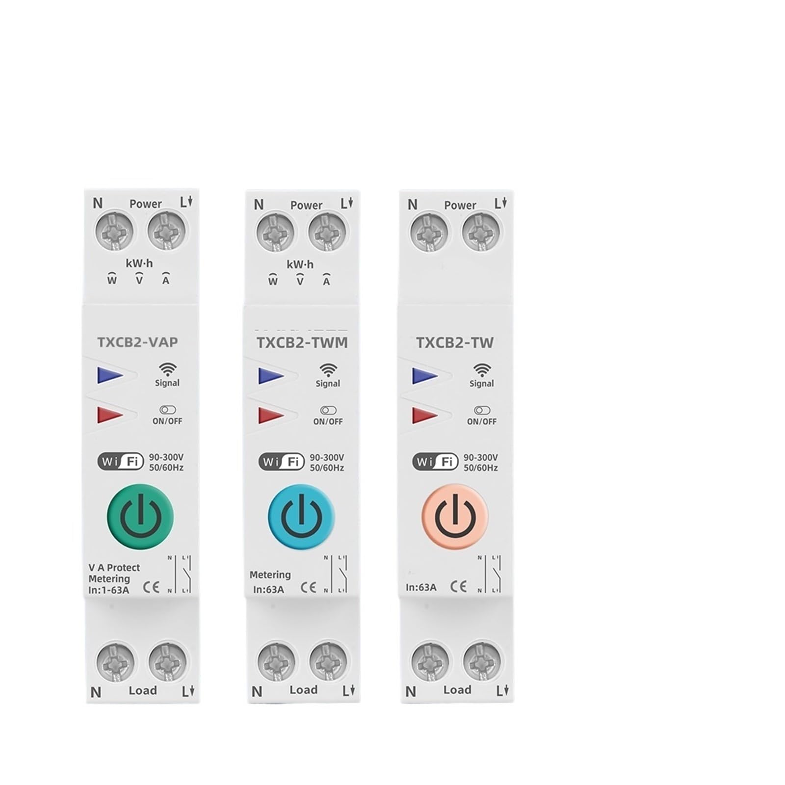 Compteur d'énergie WIFI 63A disjoncteur connecté intelligent 1P+N pour tableau électrique