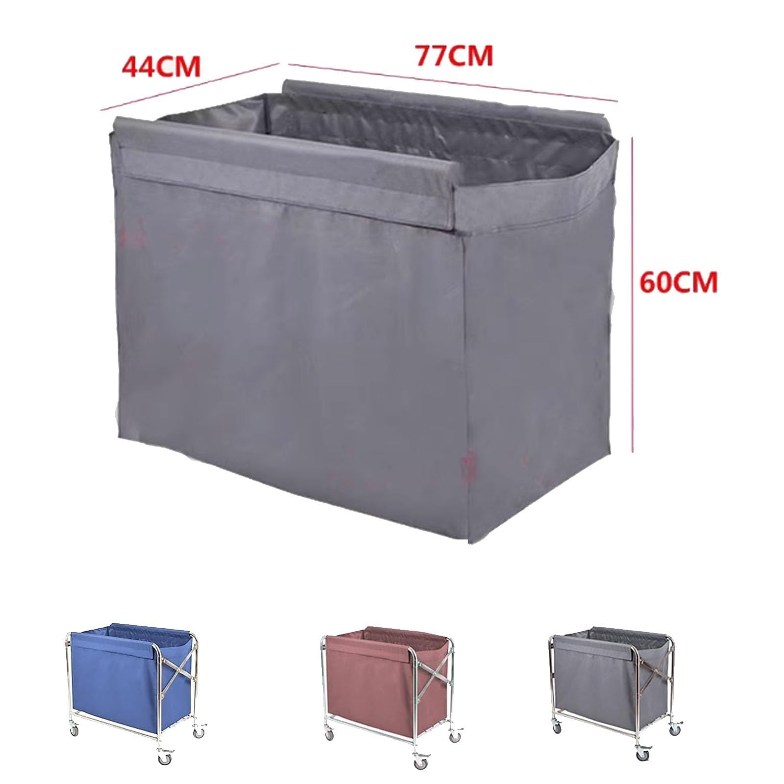Bolsa de Repuesto Extragrande para Cesta de Ropa Sucia - Bolsa para Carrito Comercial, Tela Oxford, Lavable a máquina, Gancho de Metal, Ideal para Limpieza de hoteles y lavandería (77 x 44 x