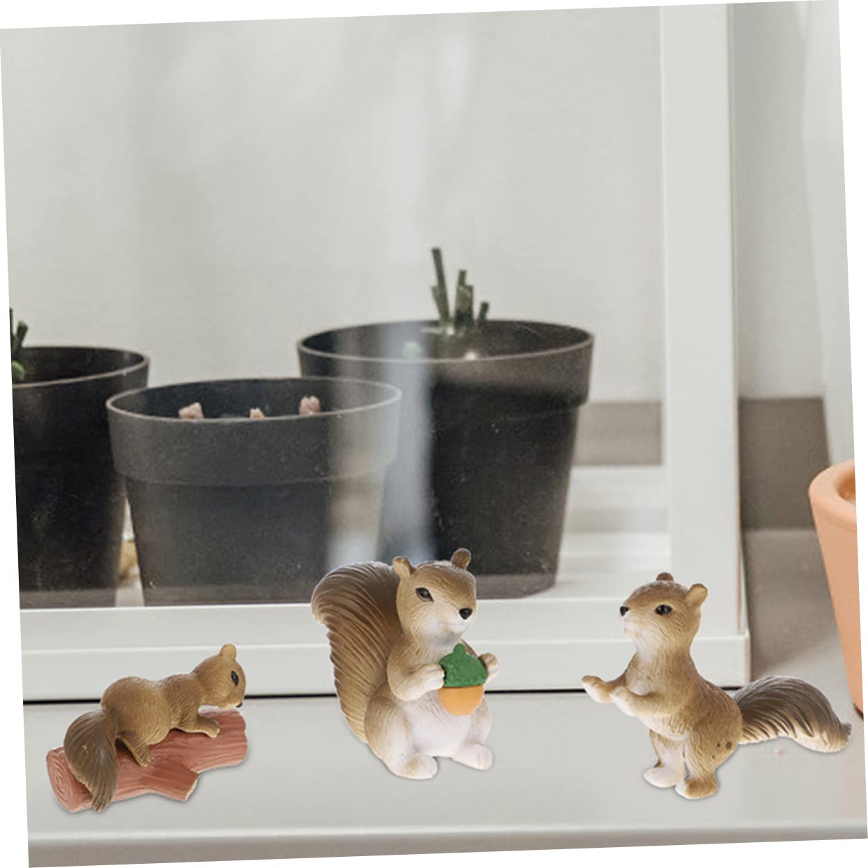 8 Niedliche Miniatur-Eichhörnchen-Figuren – Realistische Deko Für Feengarten, Kuchen & Tisch