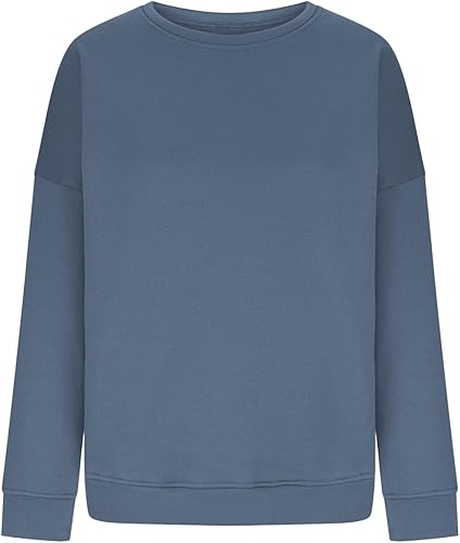 Miniatura 3 de midelxp Sudaderas de gran tamaño con cuello redondo para mujer, forro polar suave, manga larga, casual, cómodas, lindas sudaderas con capucha para