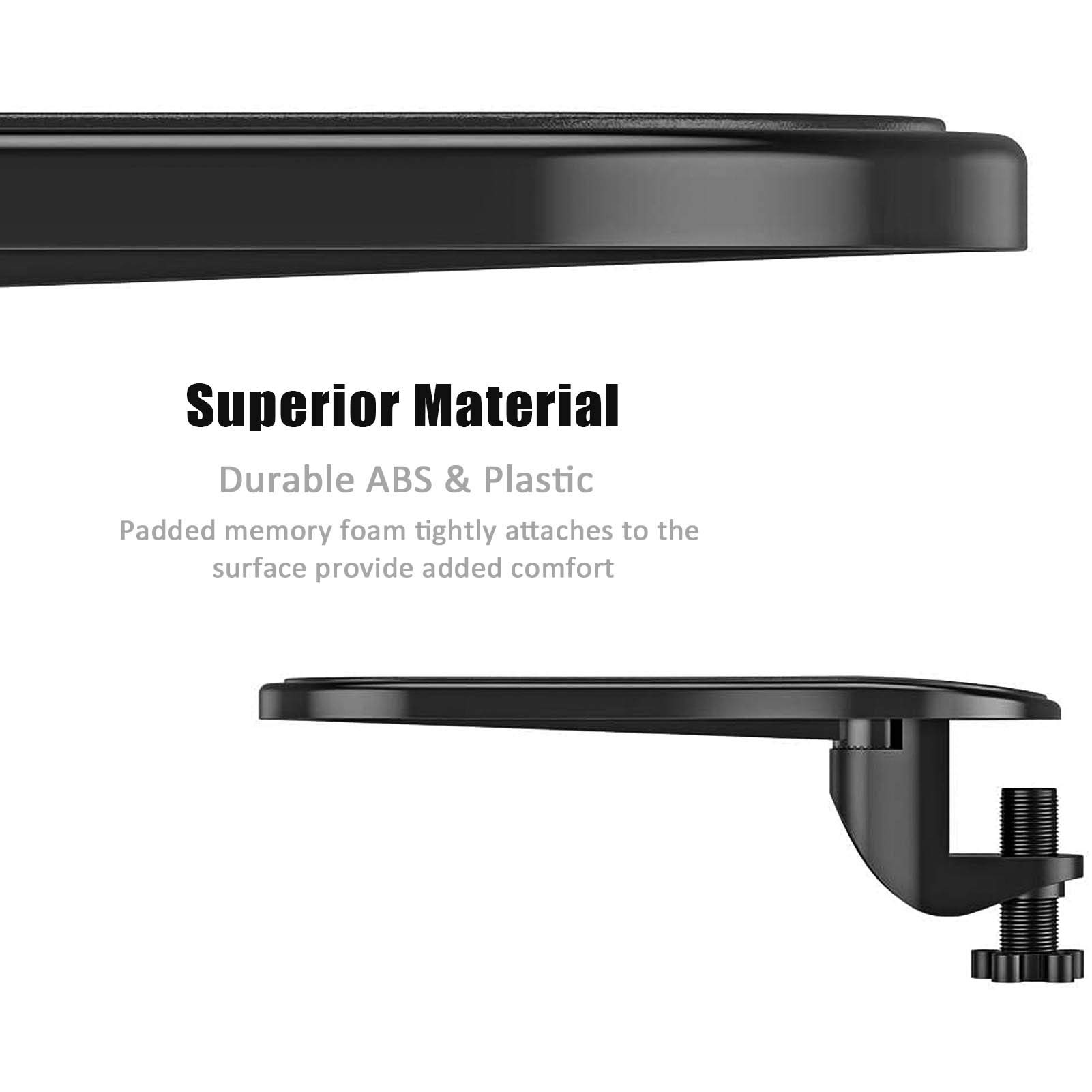 Reposabrazos ergonómico Ajustable para Ordenador, Alfombrilla giratoria para ratón, Soporte para reposamuñecas para Escritorio o Silla