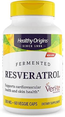 Healthy Origins Resveratrol (Trans-Resveratrol), 300 mg - Suplementos nutricionales de resveratrol europeos - Suplemento antioxidante vegano, sin disponible en Yaxa Peru