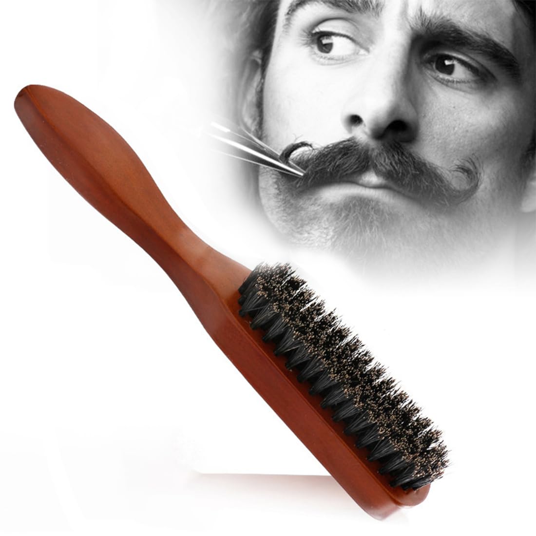 VBKITW Cepillo Cerdas Jabalí, Cepillo Pelo Hombres y Niños, para Desenredar y Peinar, Cepillo Barba, Cepillo Cerdas Naturales para Cabello Fino y Fino, Reduce la Rotura