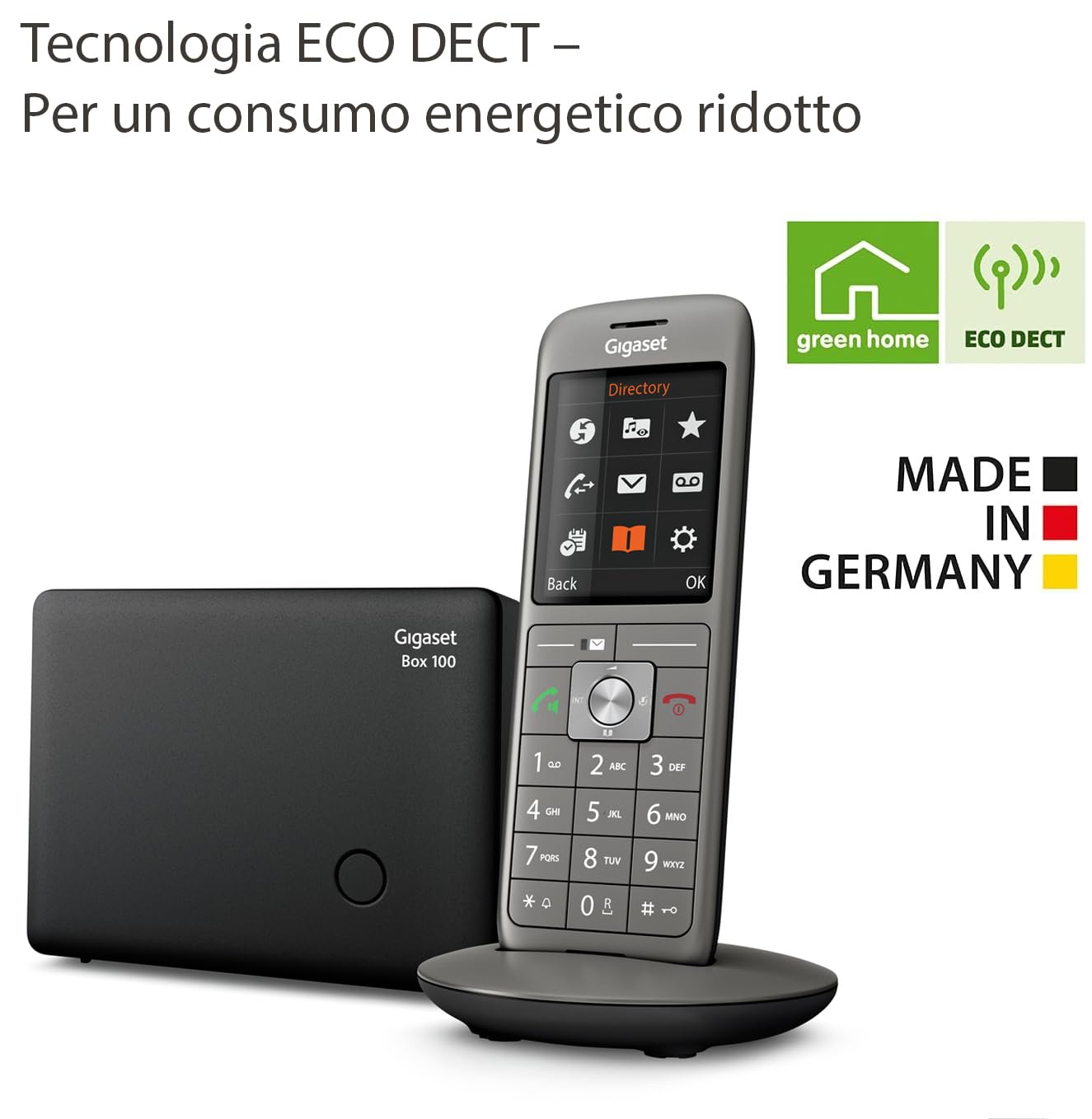 Gigaset CL660 Telefono Cordless con Vivavoce, Display a Colori, Nero | Collegabile al PC tramite micro USB, [Versione Italiana]