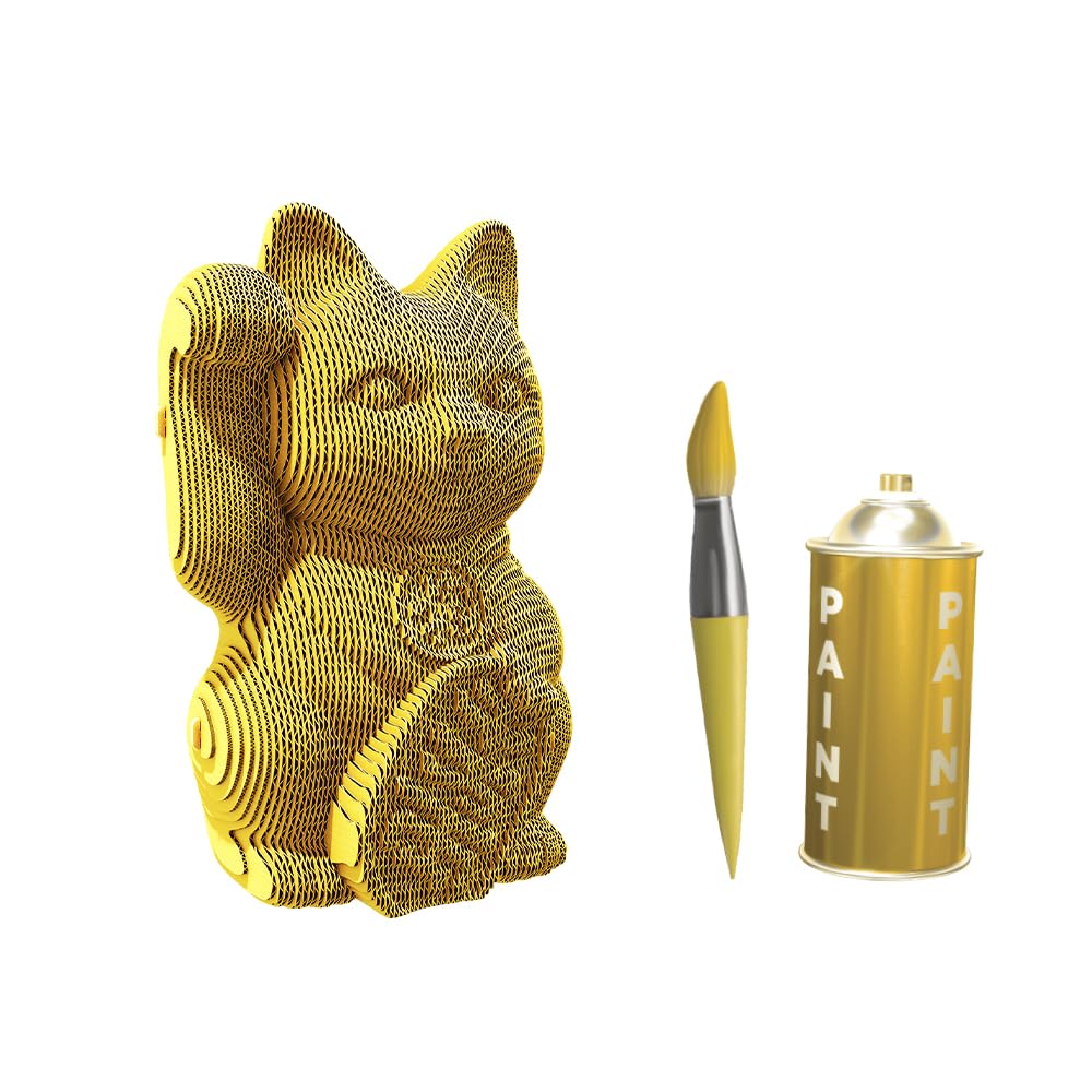 Gato de la Suerte Puzzle 3D de Cartón – Maqueta para Montar