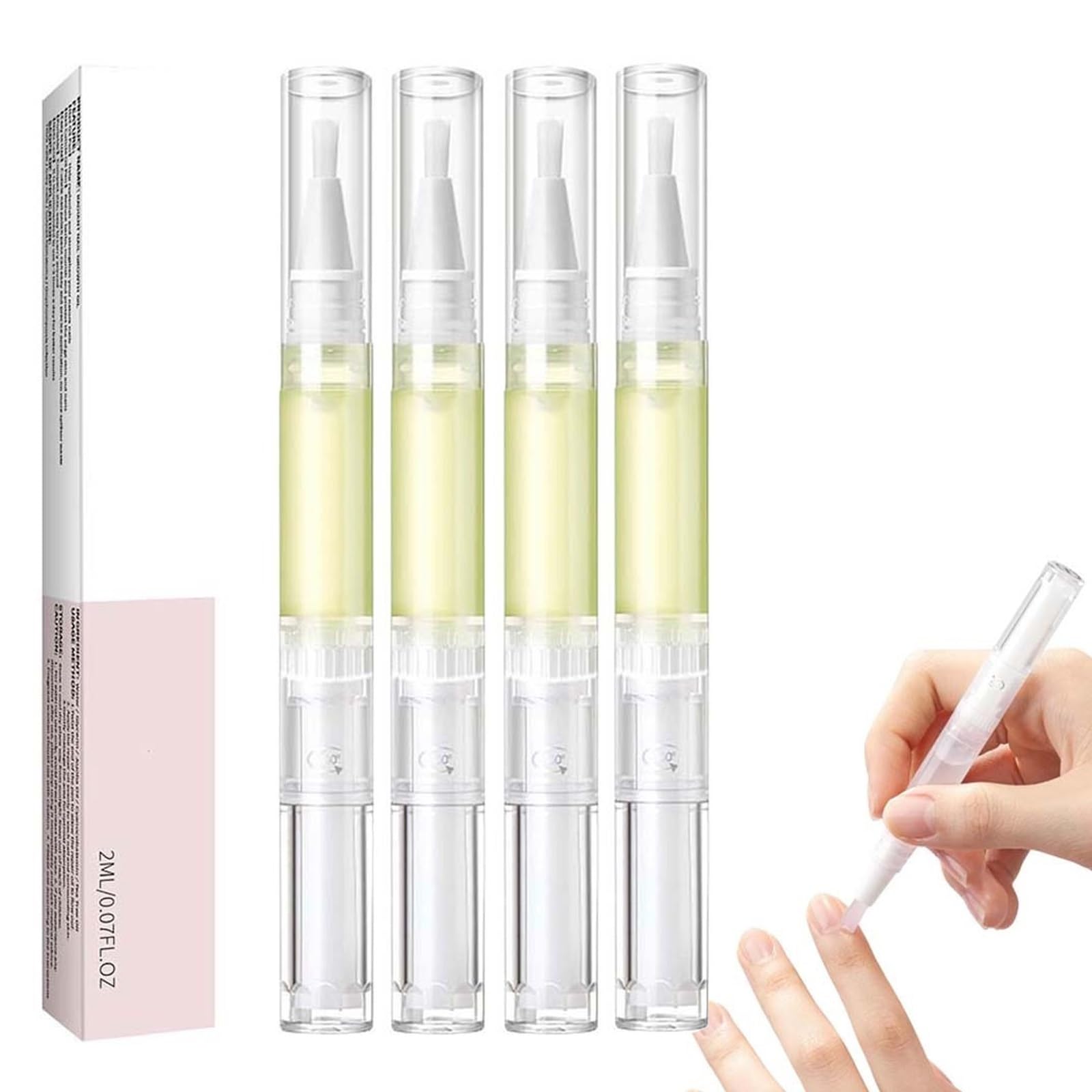 Explcior 4Pcs Lyra Cosmetic Nails, Nail Cuticle Oil, Radiant Nail Growth Oil, Cosmetic Serum For Hydrating, Strengthening And Brightening Nail Care(4Pcs)