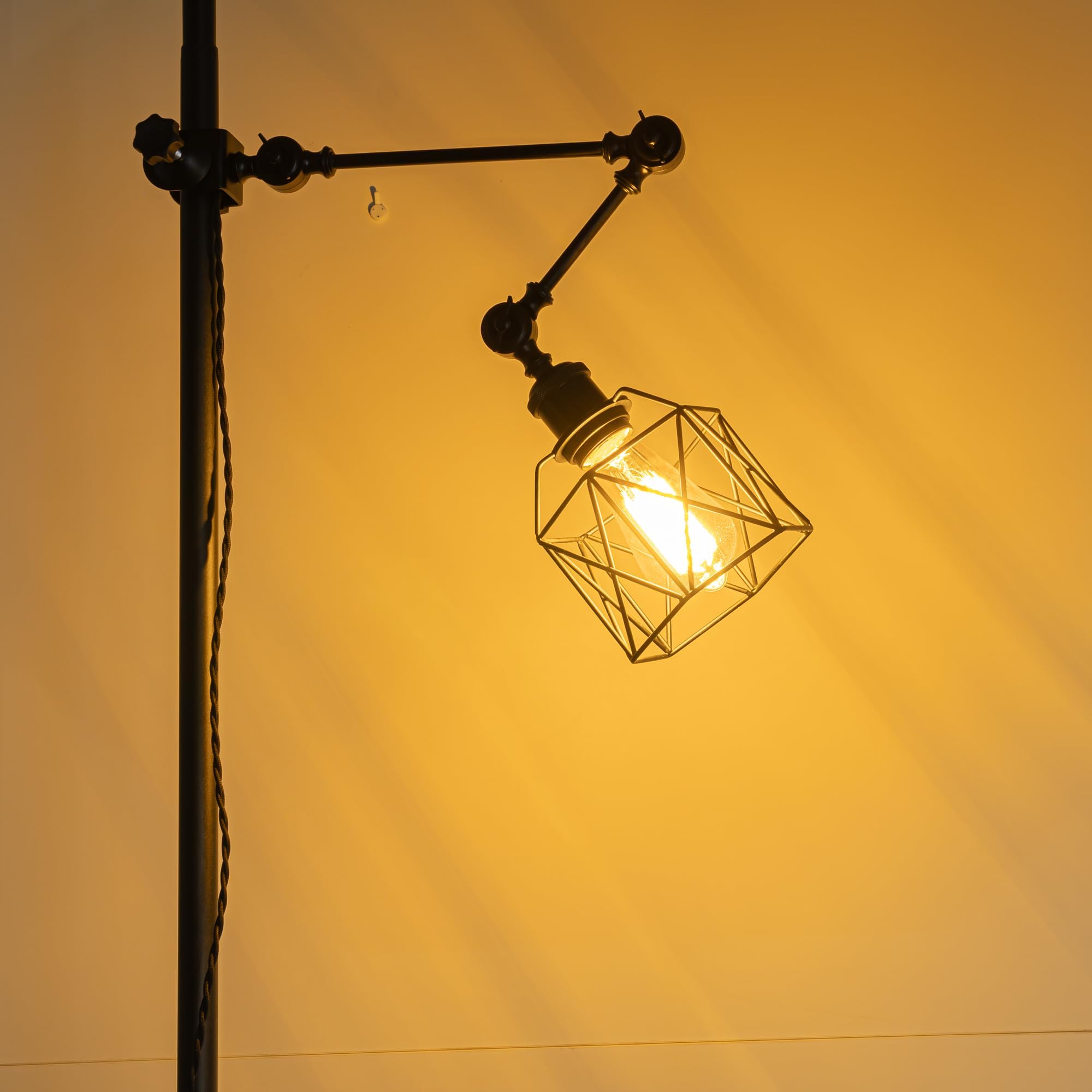 Lampada industriale a morsetto con cavo interruttore da 2,5", clip regolabile su lampada da lettura, lampada da comodino dimmerabile, con braccio flessibile, per scrivania, comodino, mensola