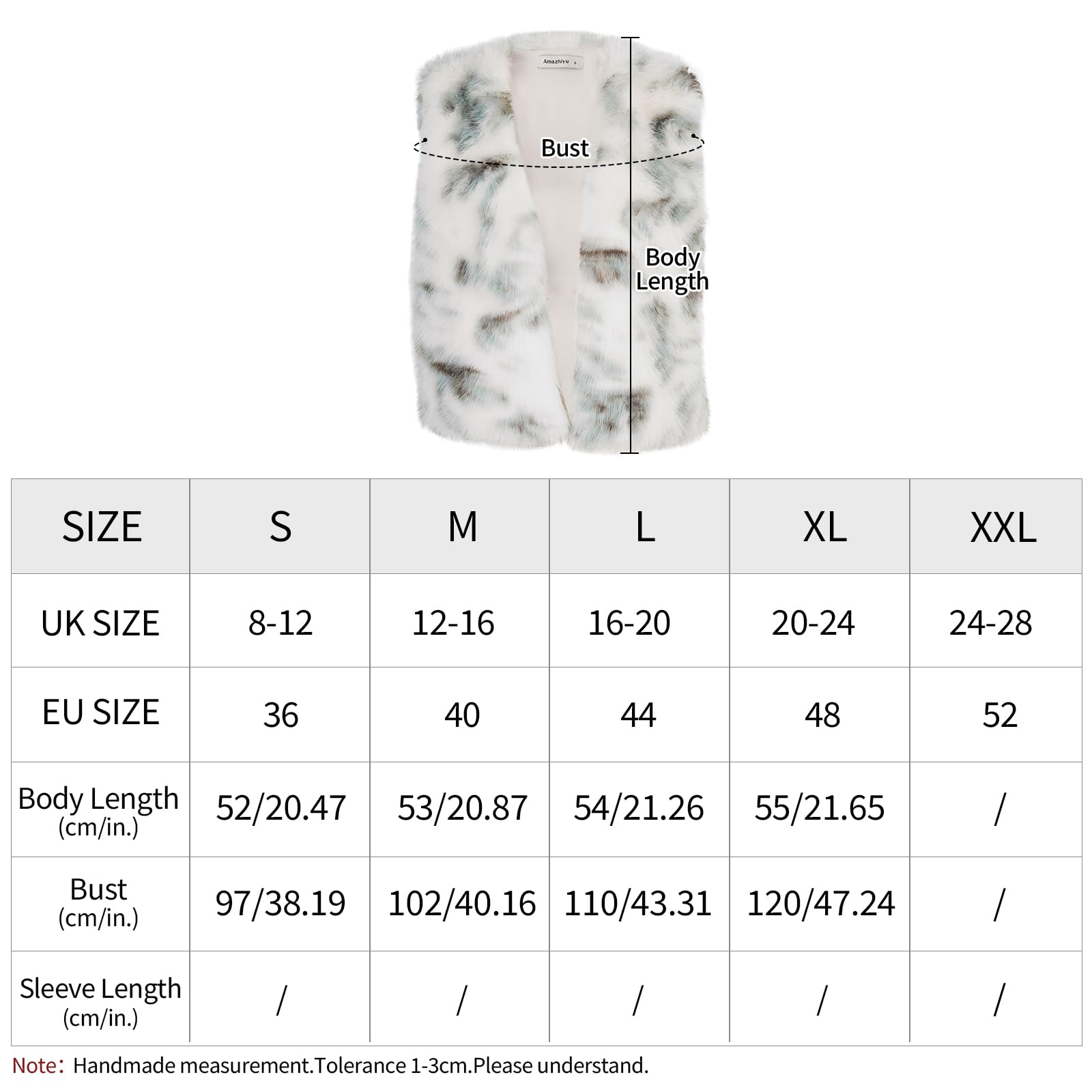 Amazhiyu Gilet di pelliccia da donna in pelliccia sintetica, gilet corto, per autunno e inverno, da donna, senza maniche, in pelliccia sintetica
