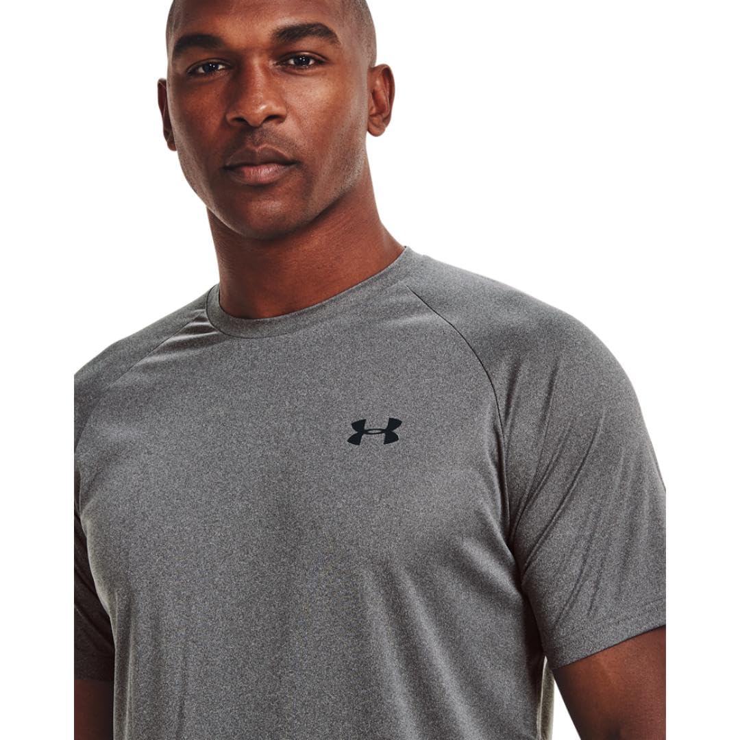 Under Armour Velocity 2.0 Herren-T-Shirt, kurzärmelig, (012) Pitch Gray Light Heather / Black, 5X-Groß