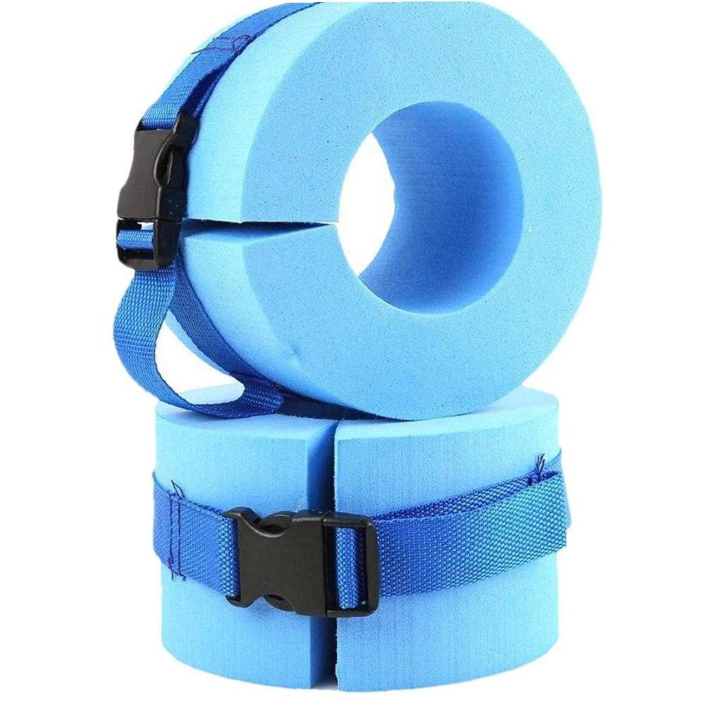Tossper Blue 2Pcs Foam Swim Aquatic Cuffs, Exercise Cuffs Water Aerobics Float Ring Ankles Arms Belts With Buckle For Swim Fitness Training