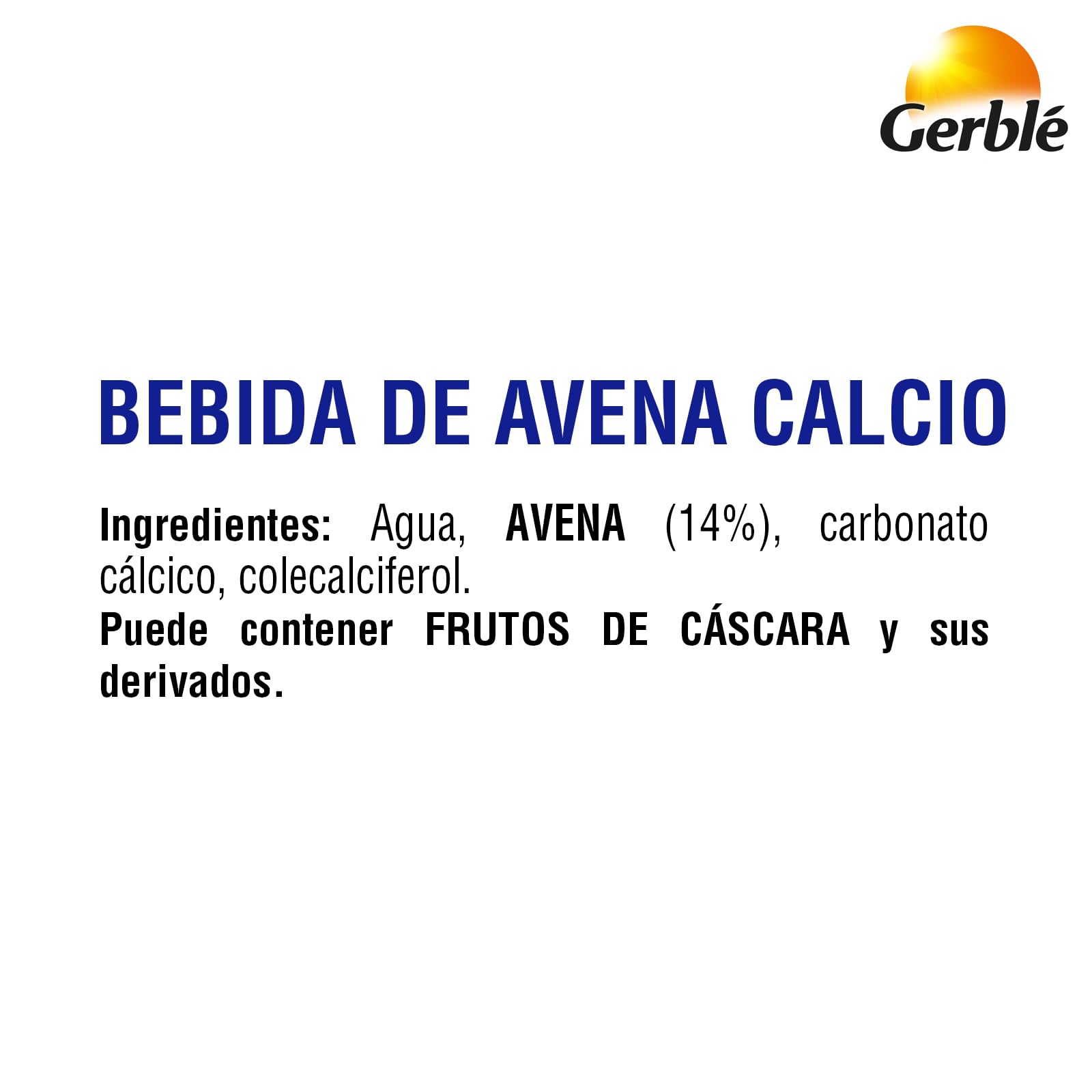 Gerblé Bebida de Avena Calcio - Bebida Vegetal Sin Lactosa, Alta en Calcio y Vitamina D - 6 x 1 L