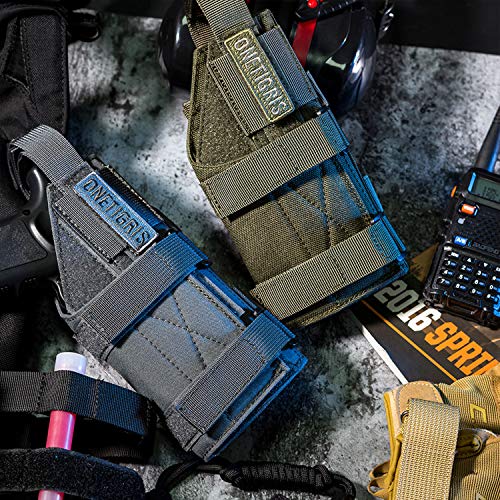 Onetigris Gun Holster - Right Handed Nylon Pistol Holster For Most Compact Medium Full Size Pistol 1911 Glock 17 19 20 21 45 M&P Shield 9Mm With Under Barrel Attachment (Green) #TOP5