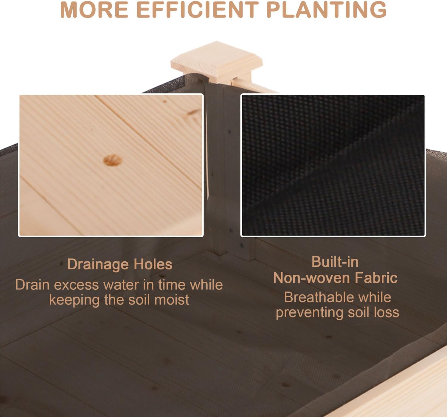 Raised Garden Bed with Legs - Elevated Wooden Planter Box, 48" x 22" x 30", Self-Draining for Vegetables, Herbs & Flowers - Backyard, Patio & Balcony Gardening