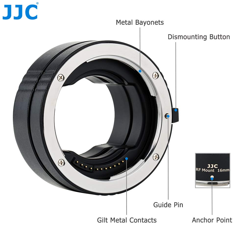 JJC 11mm/16mm Sets Metal Tubo de Extensión TTL Enfoque Automático AF para Canon RF Mount EOS R100 R Ra RP R3 R5 R5c R6 R6II R7 R8 R10 R50 Cámara Digital y Lentes RF Mount