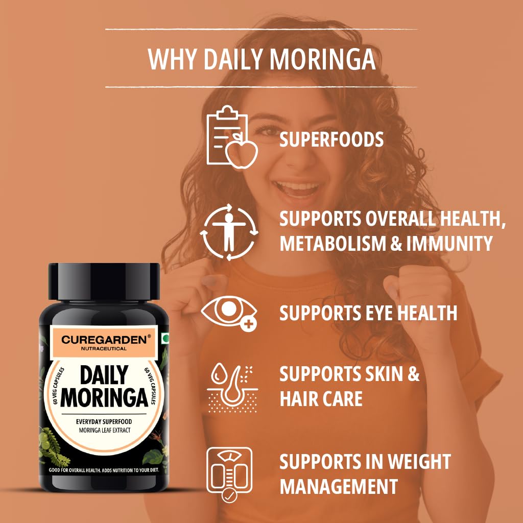 Curegarden Daily Moringa Leaf Extract 900mg for Immunity, 60 Veg Caps — Amazon image 4