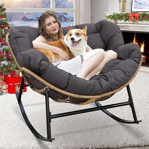 Oversized Rocking Egg Chair with Cushion