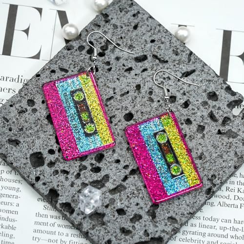 80s 90s Earrings for Women Colorful Lightning Acrylic Drop Earrings Neon Earrings Bulk for 80's 90's Outfit Glow Party Halloween 80s Accessories Jewelry3