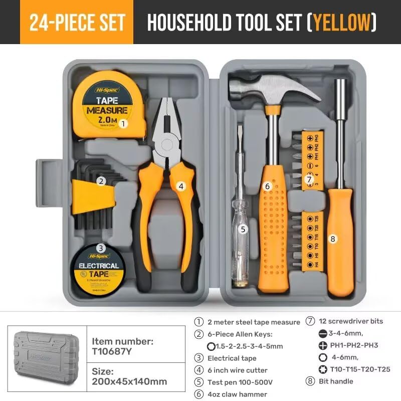 Kit de herramientas manual 24 piezas Jyving miniatura 2