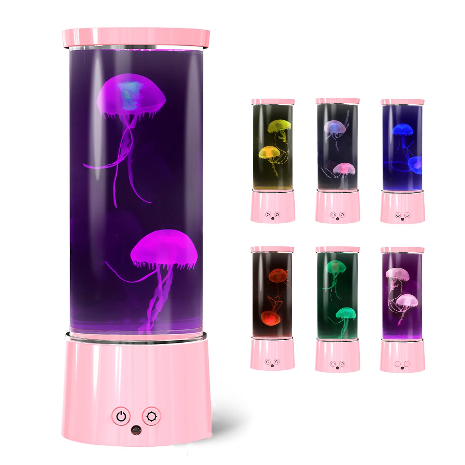 FBSPORT Quallen Lampe 17 Farben 4 Lichtmodi Jellyfish Lamp Fantasy LED Quallen Aquarium Lampe Runde Geschenke für Kinder Erwachsene Dekoration für Zuhause Büro