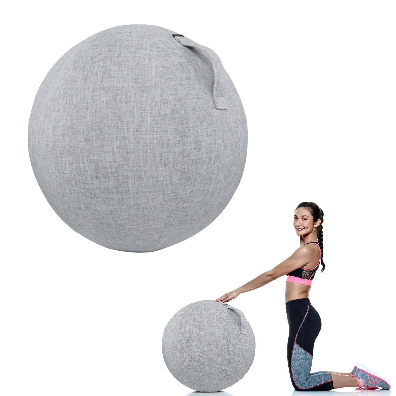 Copertura per Palla Yoga | Coperture Protettive per Palla da Yoga con Maniglia, Pelle Protettiva per Palla da Allenamento per L'equilibrio da 55 Cm