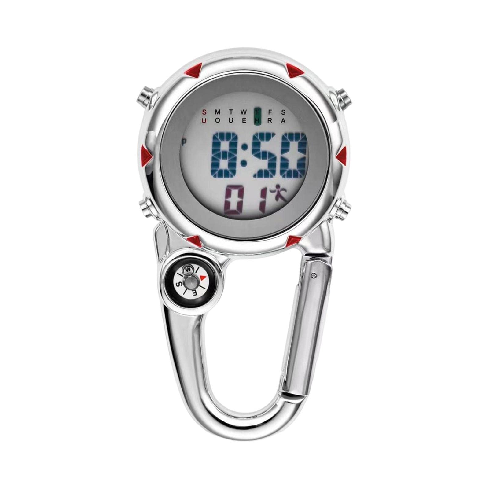 Enakshi® Digital Carabiner Watch Clip Pocket Watch Luminous for Outdoor Sports Red|Sporting Goods | Outdoor Sports | Climbing & Caving | Carabiners & Hardware-image-38