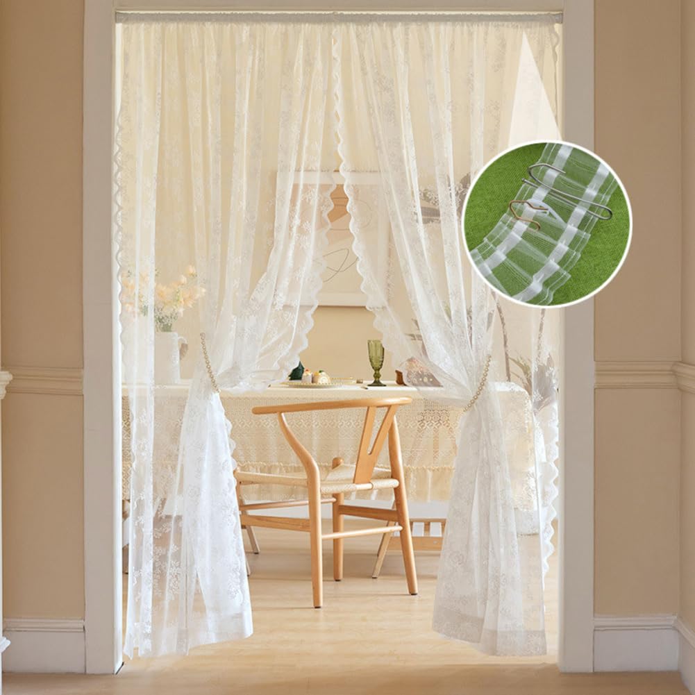 Cinta de cortina de 50 m, 5,3 cm, transparente, cinta plisada, cinta universal, cinta fruncida, cinta para cortinas, ganchos, habitaciones de niñas, salón, dormitorio