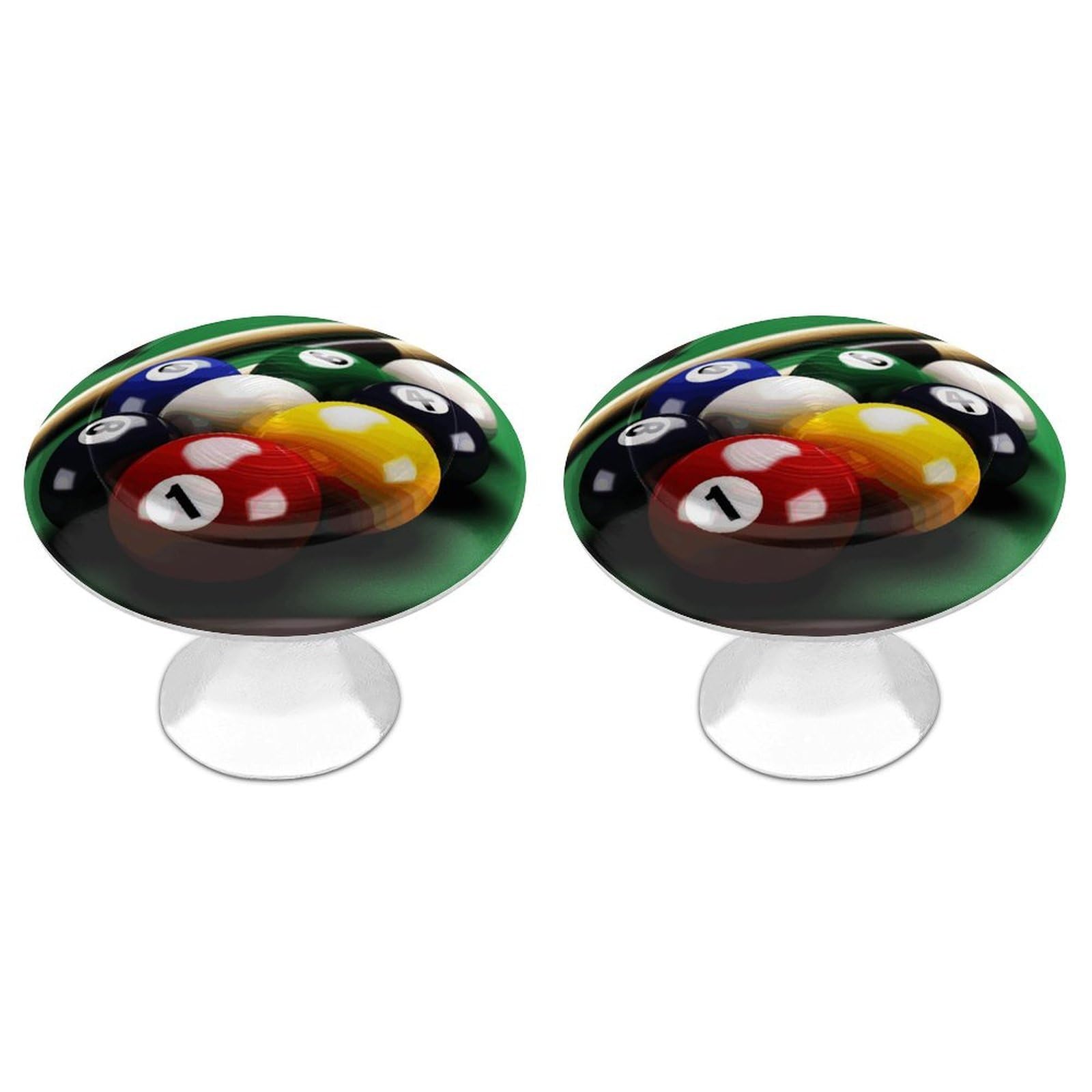 QMNLKH Billiards Cabinet Knobs for Home, Round Drawer Pulls for Kitchen, Personalized Cupboard Handles with Screw, Fashion Dresser Knobs for Office, Drawer Handles, 2 Packs