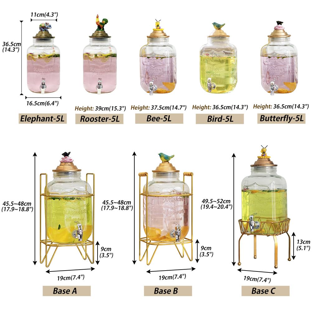 Amazon.co.jp: ガラス製飲料ディスペンサー|5L 大容量ジュース