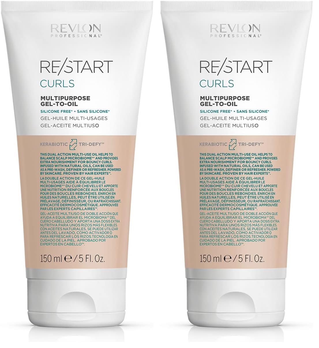 Revlon Professional Restart Curls Multipurpose Gel-To-Oil 150ml Sulfate & Silicone Free (2 paketi)