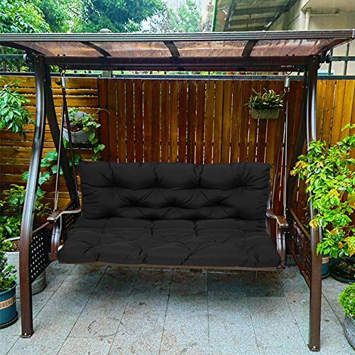 Almohadilla impermeable de repuesto para hamaca de jardín de 10 cm de grosor, para exteriores de 23 asientos con respaldo, 120 x 100 cm, color negro, perfecta para patio y relajación