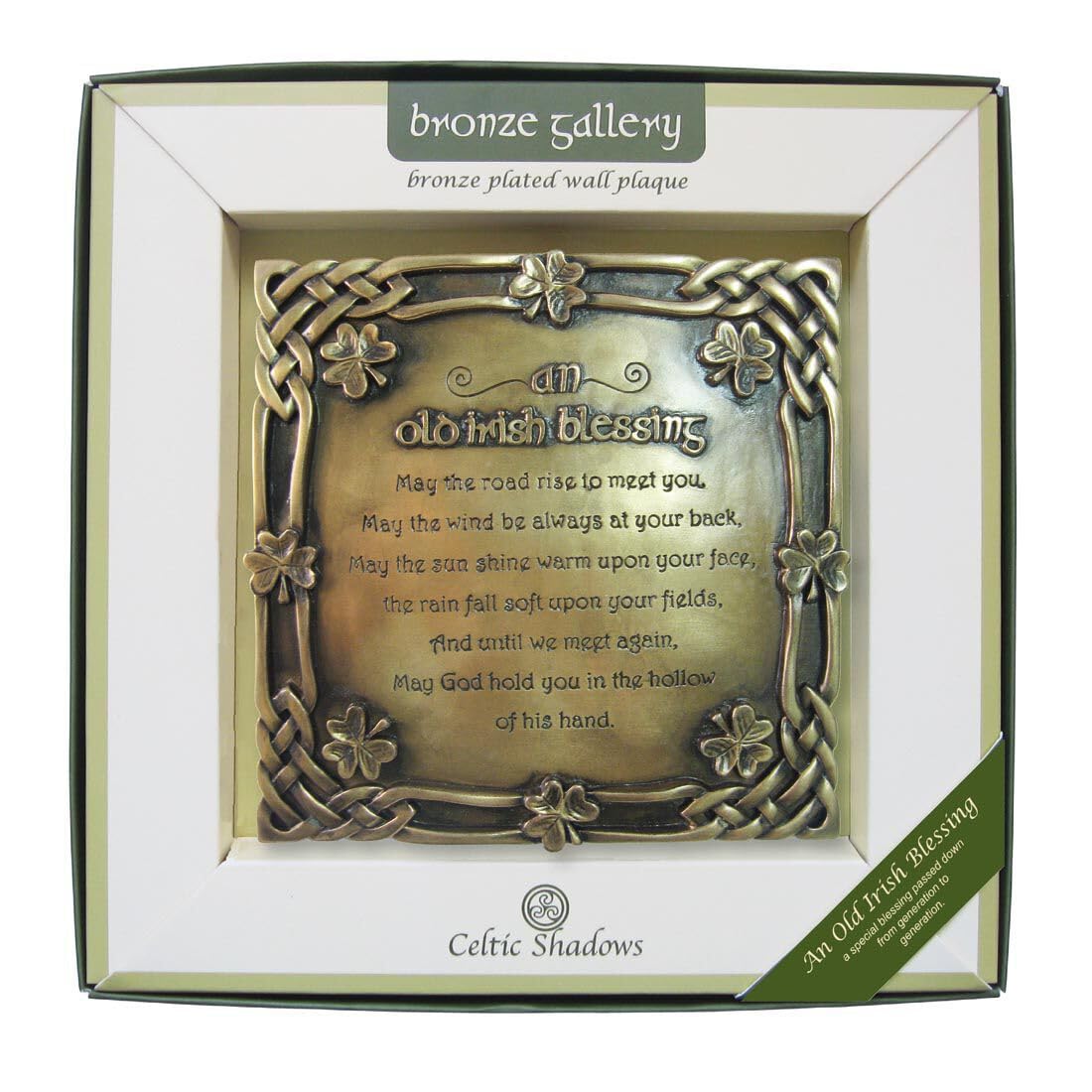 Royal Tara Bronze Plated Wall Plaque With Old Irish Blessing Design