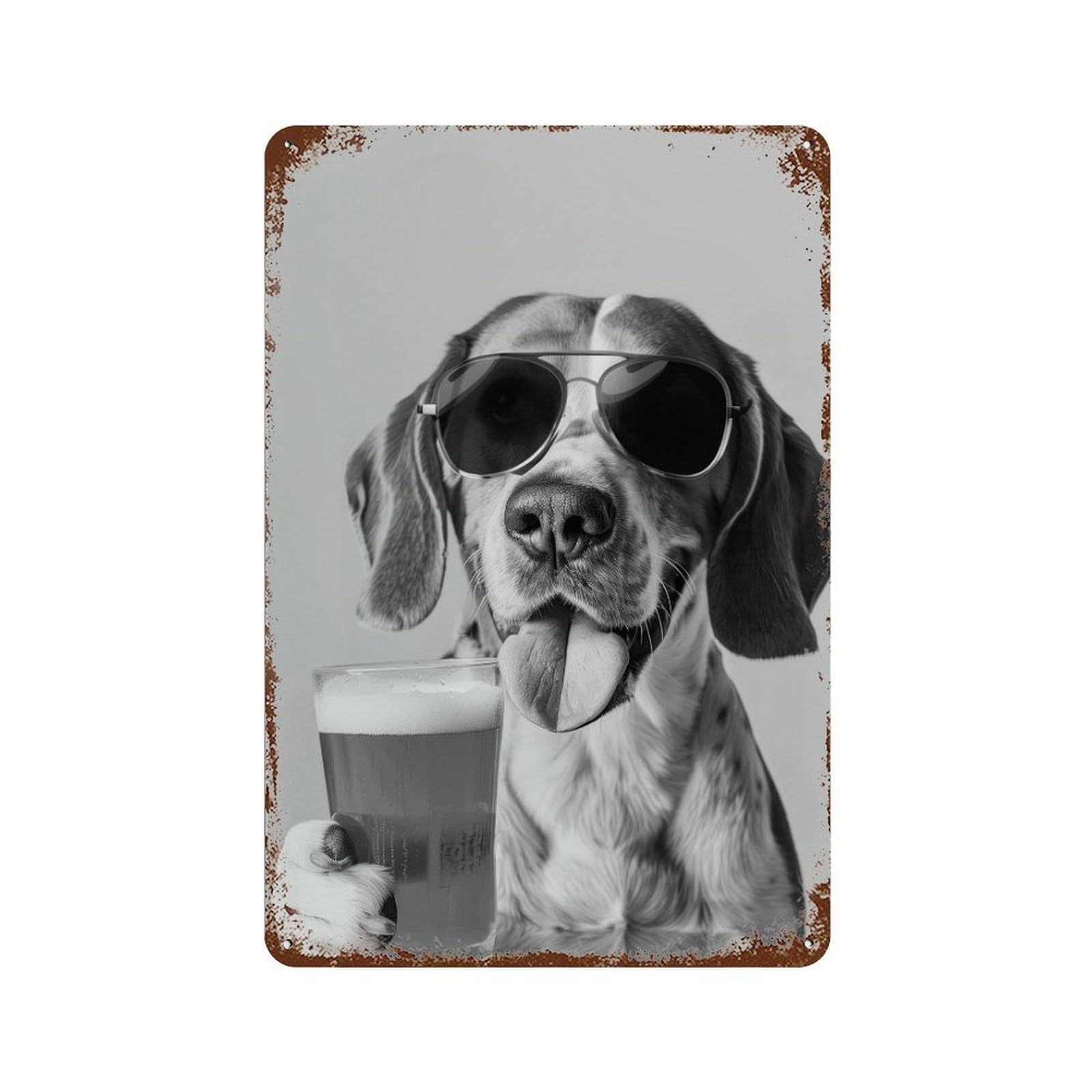 xiaoxiaoshen Beagle Drinking Beer Pint Wall Decor Art Metal Tin Poster Modern Home Decor Art Home Bar Shop Decorations Vintage Sign 30x20cm