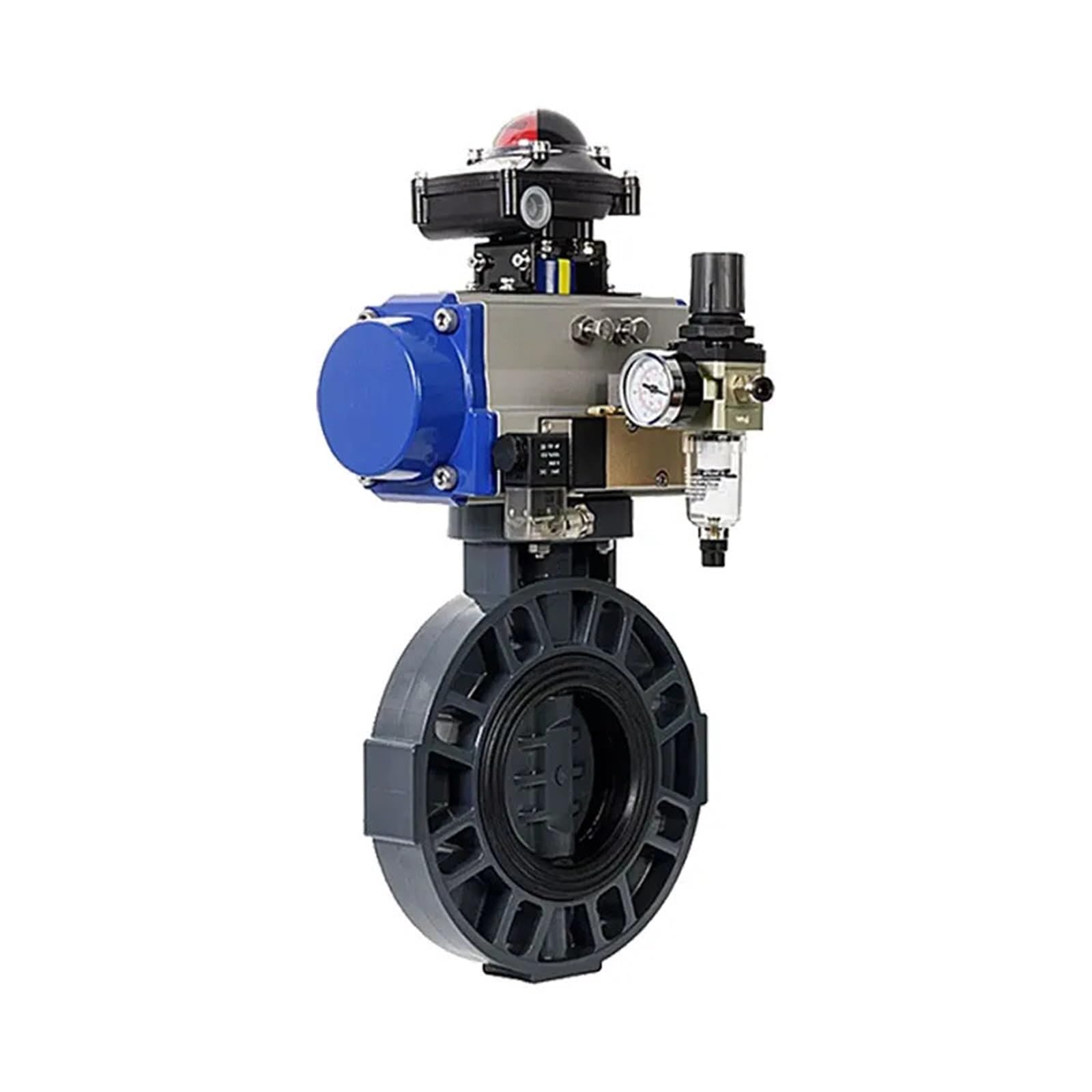Vmoqsuqdr Green Pneumatic Butterfly Valve 304 Stainless Steel Wafer Pvc Flange Switch Quick Cut-Off Regulating Dn80100(Green)
