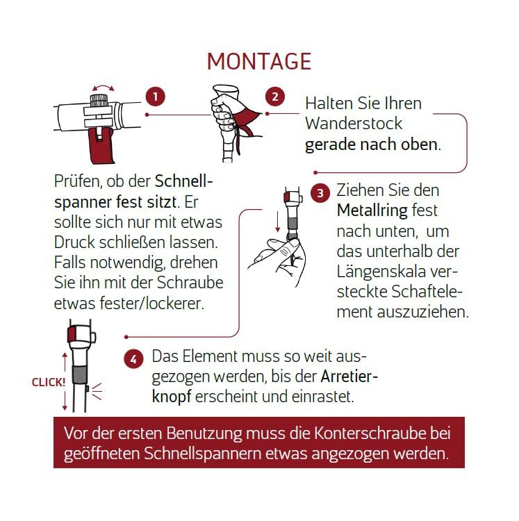 Faltbare Wanderstöcke 7075 Aluminium - Ultraleicht & Höhenverstellbar 115-135cm