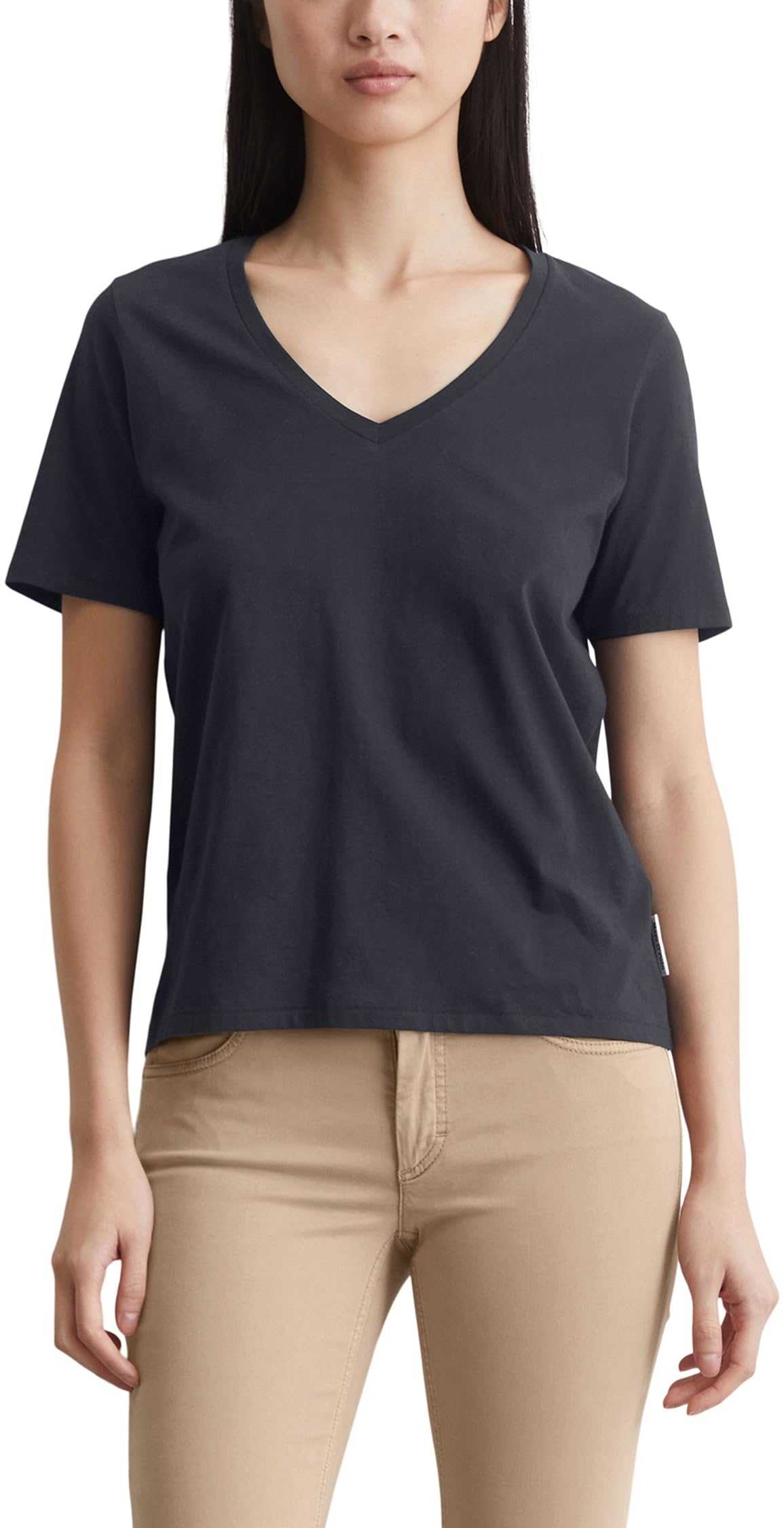 Marc O'Polo Damen T-Shirt mit V-Ausschnitt Regular Fit