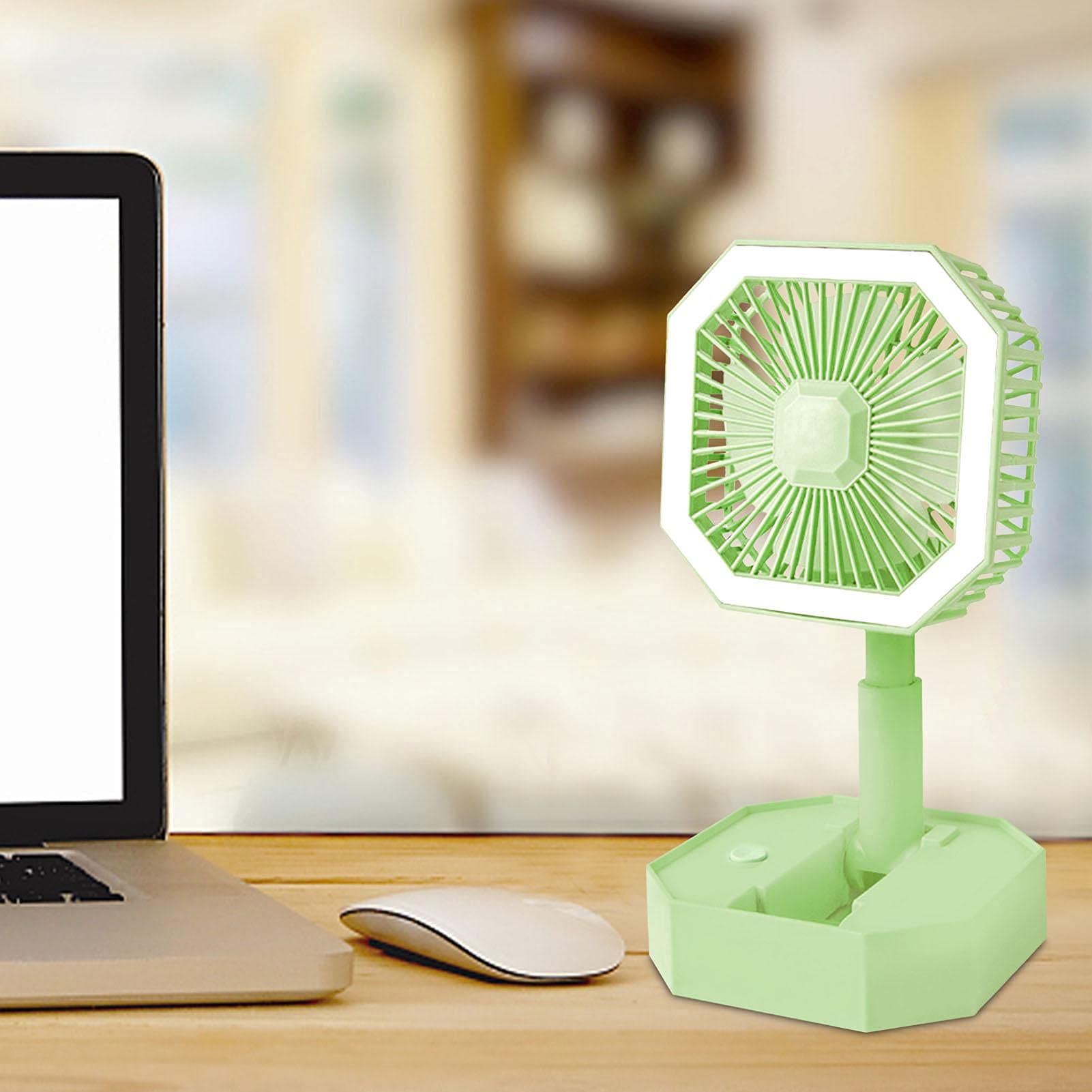 Ventola box, ventola desktop intelligente, ventola alimentata tramite USB, regolazione della velocità del vento, funzionamento silenzioso vento forte per viaggi all'aperto in auto da casa e ufficio