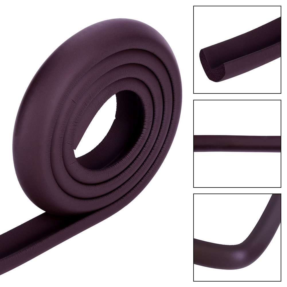 BORDSTRACT 2M Kids Baby Safety Rubber Bumper Strip Table Edge Corner Guard Protector NBR Soft Eco-friendly Nontoxic for Furniture Protection(Coffee) - Image 3