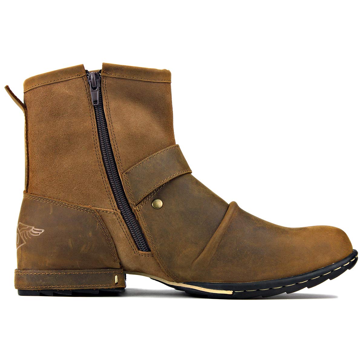 osstone Moto Botte Hommes Rivet Boot Bottes Vintage Cheville Hiver Boot Casual Cowboy Chaussures OZ-5008-1