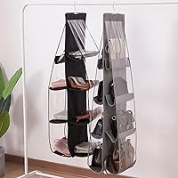 Vista 10 de AARAINBOW 1 Pack Hanging Handbag Purse Organizer for Closet, Hand Bag Organizer Holder 8 Pockets, Space Saving Wardrobe Purse Storage Organizer for