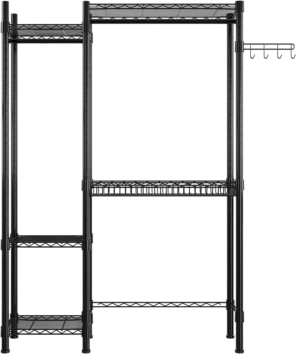 The Washer and Dryer Storage Shelf，Wire Garment Rack Heavy Duty Clothes Rack，Laundry Room Drying Rack，Bathroom Space Saving Rack，Closet Organizer Metal Garment Rack Portable Clothes Hanger Home Shelf image 5