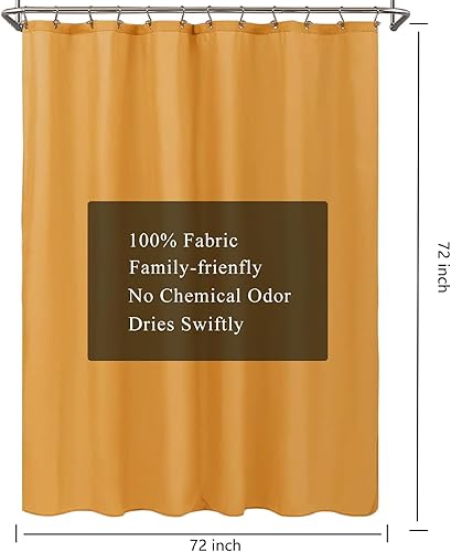 Miniatura 115 de Cortina de ducha de tela blanca con contrapeso inferior, calidad de hotel impermeable, 72 x 72 pulgadas, lavable a máquina B-blanco,Beige