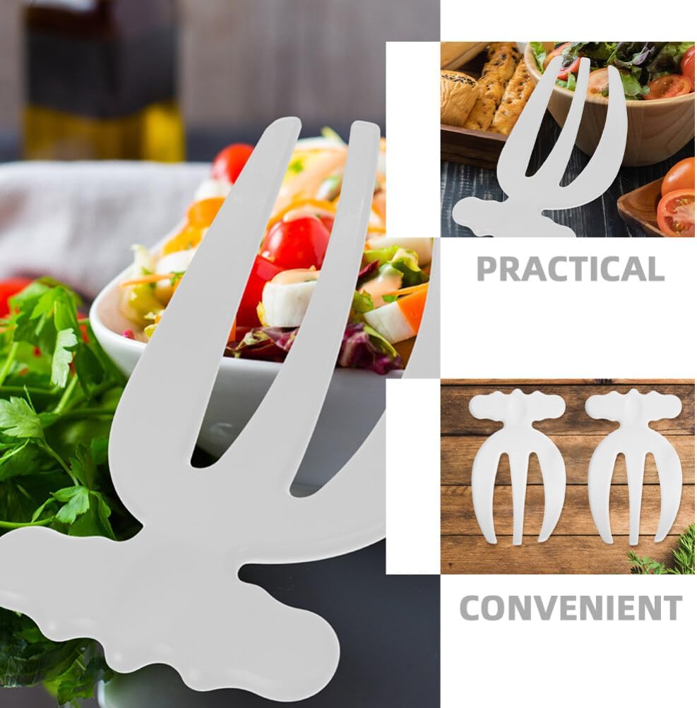 Salad Claws Set of 4 Plastic Salad Hands for Tossing and Serving Fruit Pasta 6.10 Inch Reusable Kitchen Mixing Forks for Parties and Daily Use
