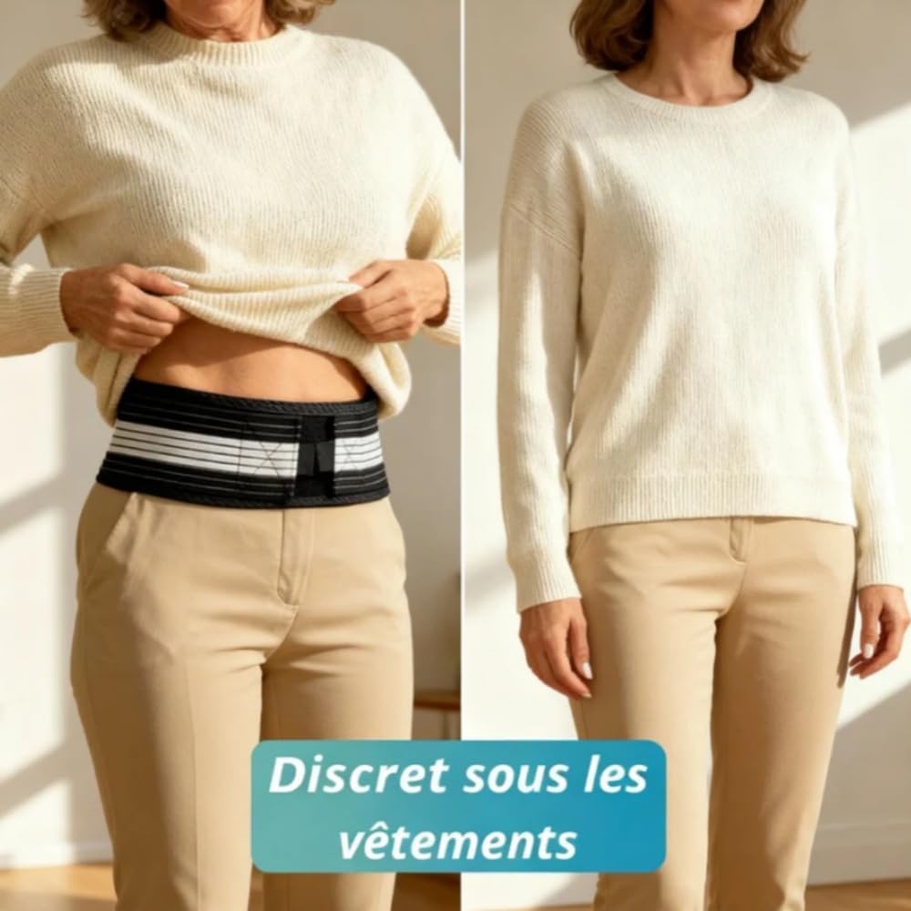 Santenor - Ceinture Lombaire soutien fort, légère & confortable, ajustable respirante, avec sangle de compression élastique, pour corriger postures, fitness & travail manuel, pour hommes & femmes