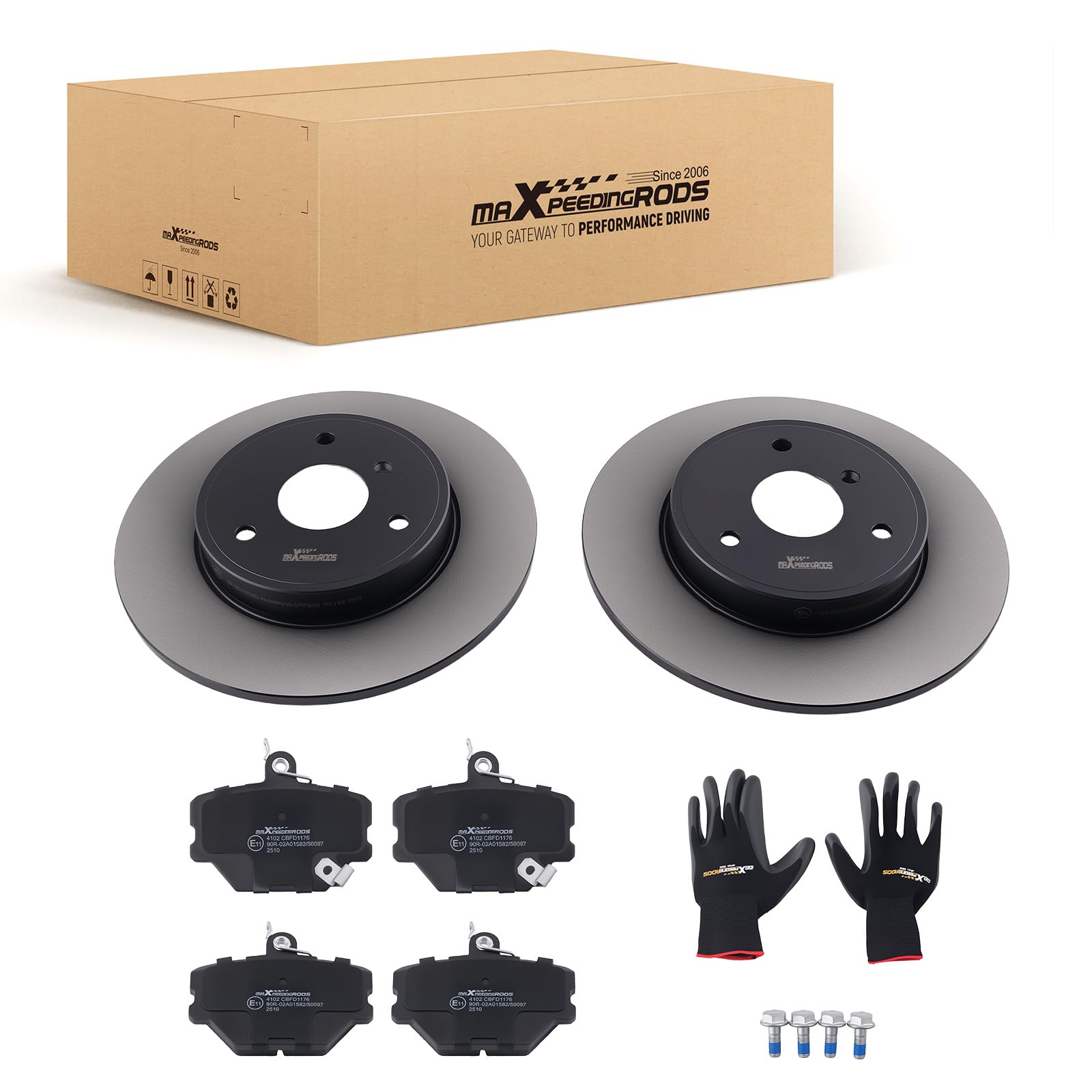 maXpeedingrods Set di freni con 2 dischi freno + 4 pastiglie freno anteriori da 280 mm, per Smart Fortwo Cabrio per City-Coupé 4514210112