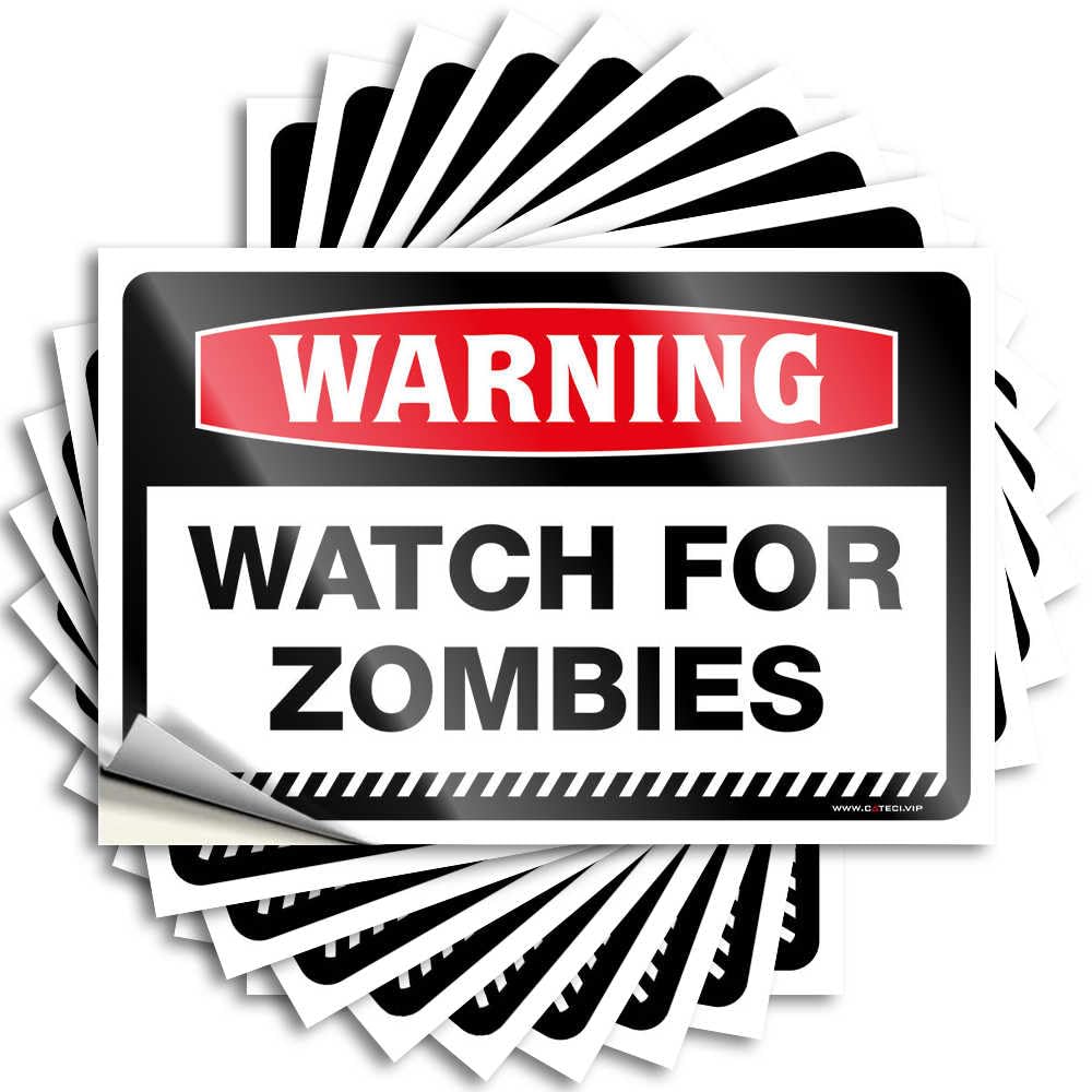 Warning Watch for Zombies Tattoo Rv Bathroom Accessories | Book Laptop Removable Decal Pack(8X12CM)