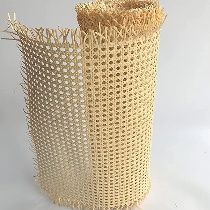 AJ Cane Store Plastic Cane Webbing for Caning Projects Natural Pre - Woven Open Mesh Cane - PE Rattan Cane Webbing Rattan Roll Cabinet Chair Size (18x18 inch)