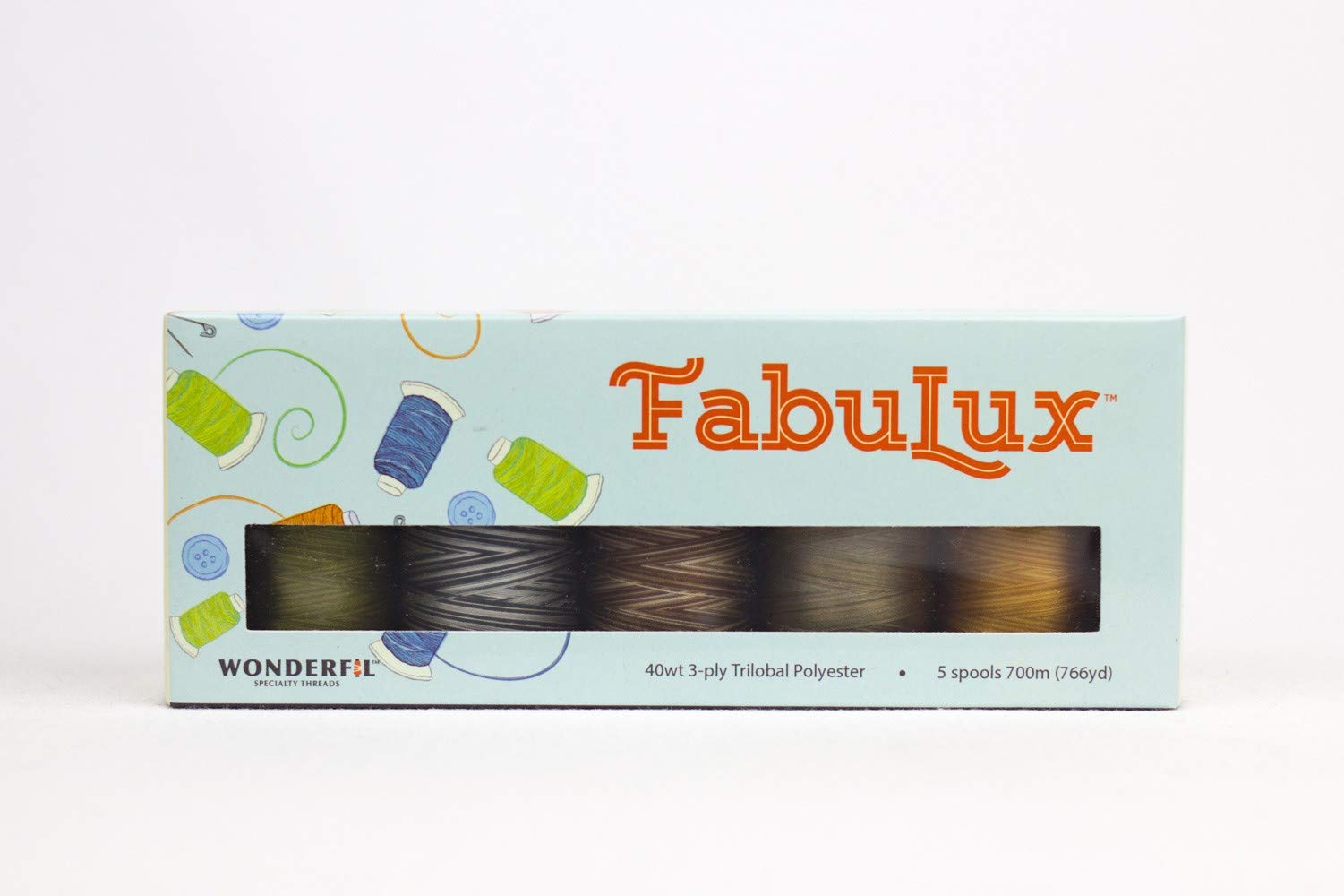 FabuLux Trilobal Polyester 40wt 700m 5ct Set Neutrals